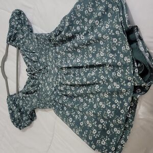 Hollister Green Floral Jumpsuit